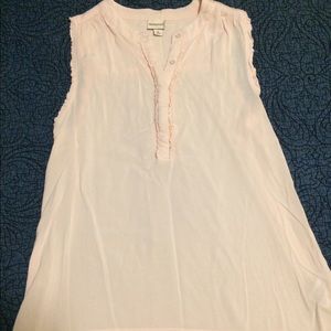Light pink ruffle sleeve tank